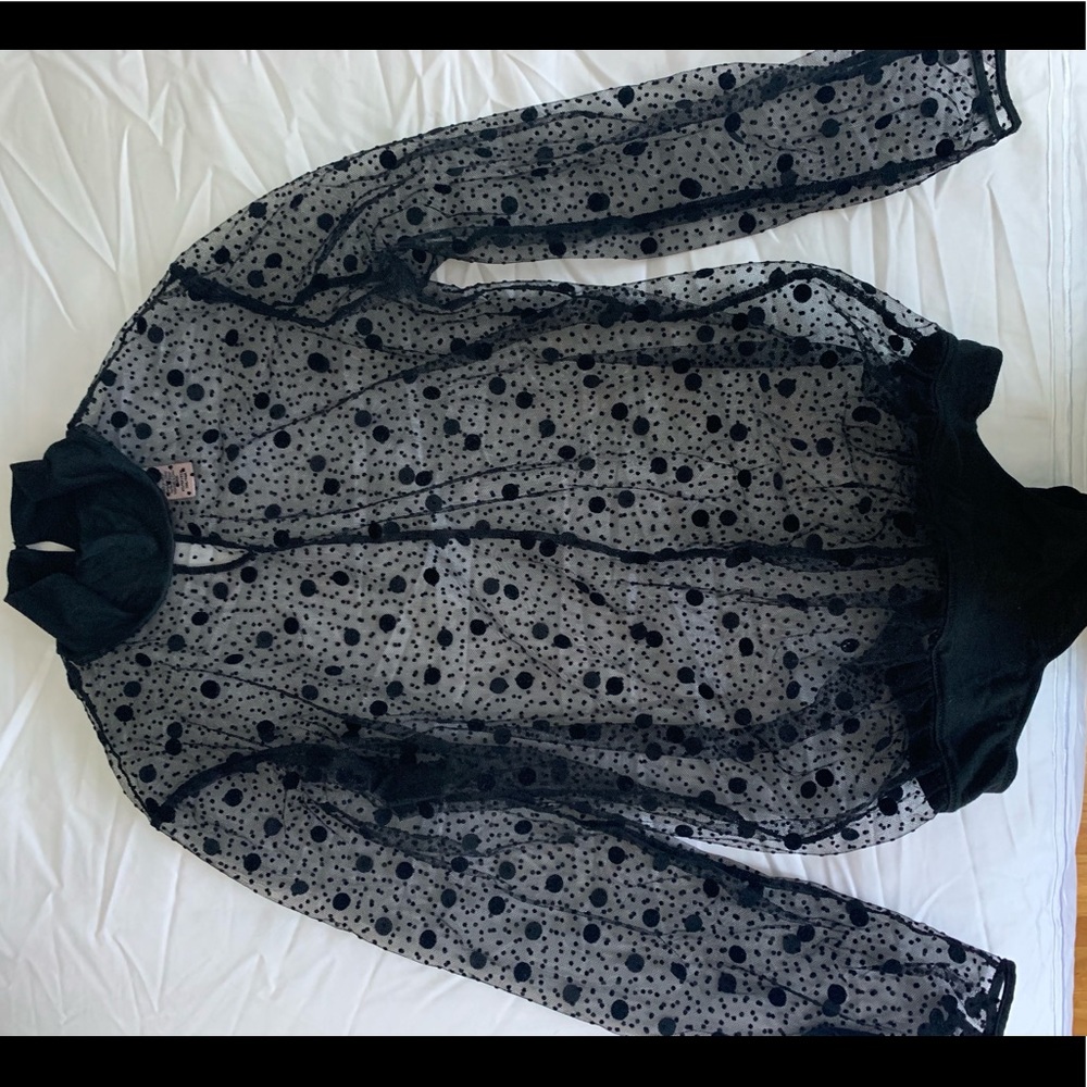 VS Polka Dot Sheer Bodysuit SZ XS